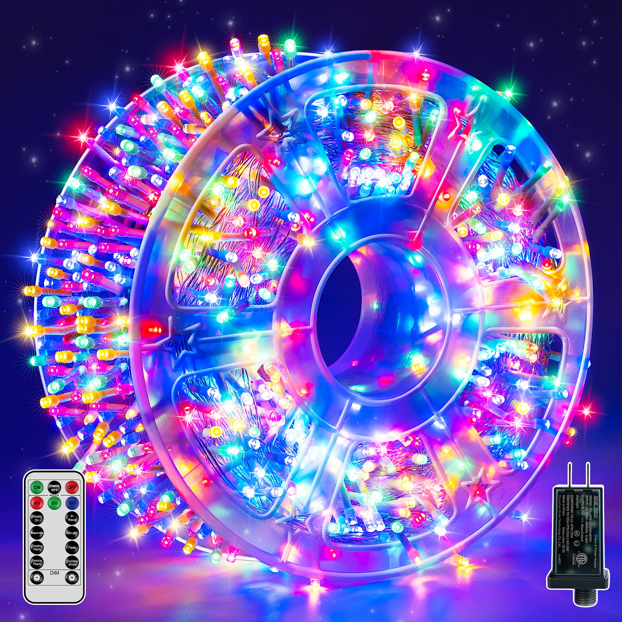 Guhope 1200LED Christmas lights with storage wheel for easy outdoor setup