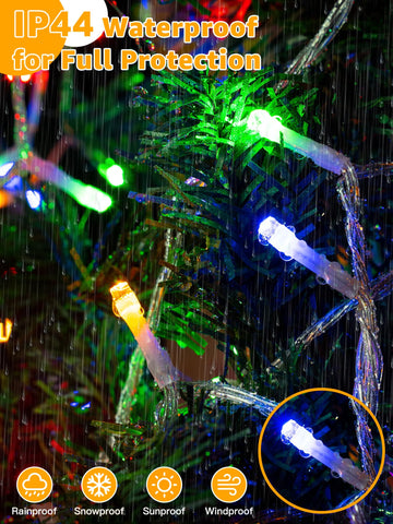 Guhope IP44 waterproof lights endure rain for year-round decor