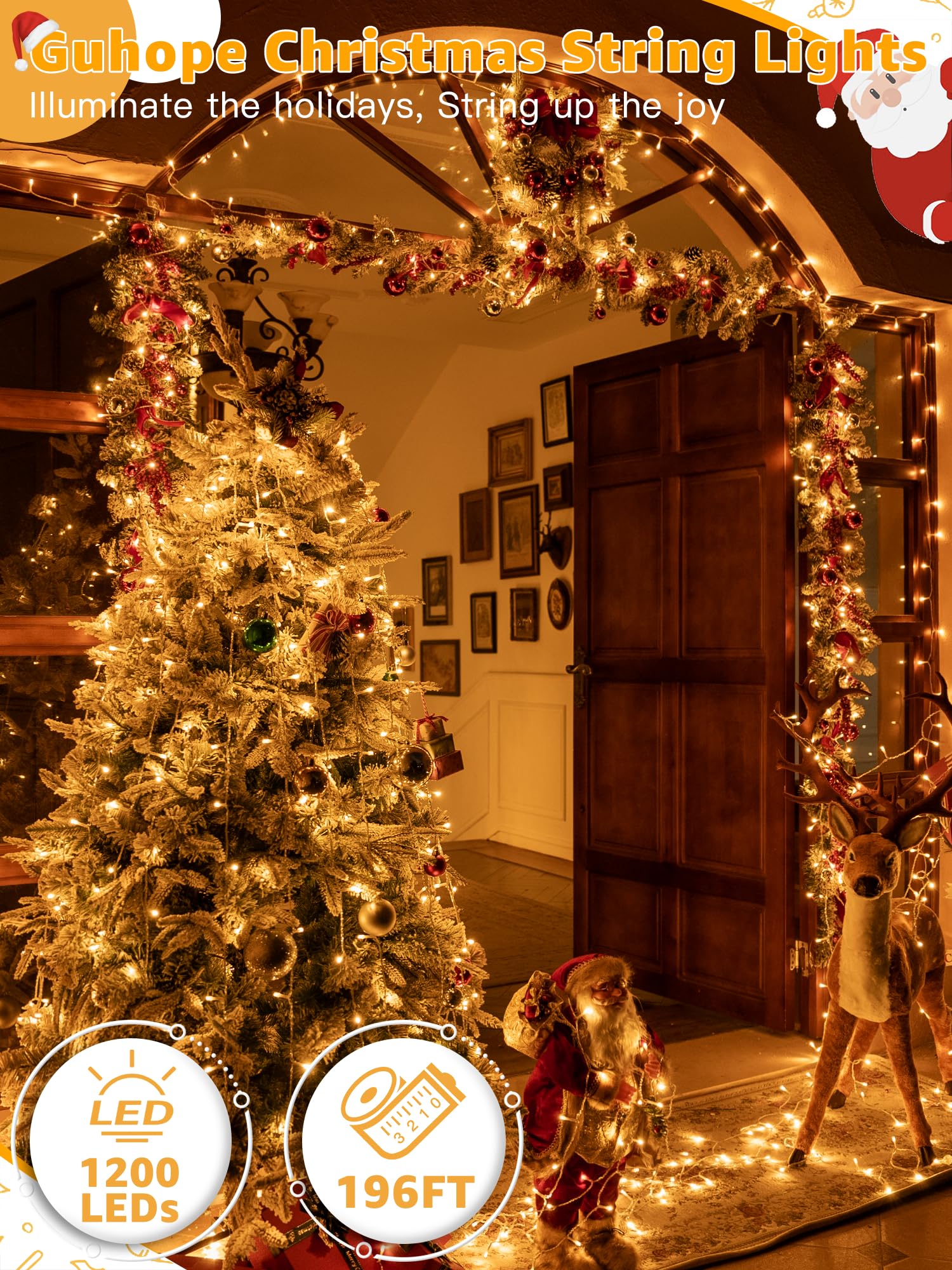Guhope string lights with remote control for convenient on-demand lighting scenes.