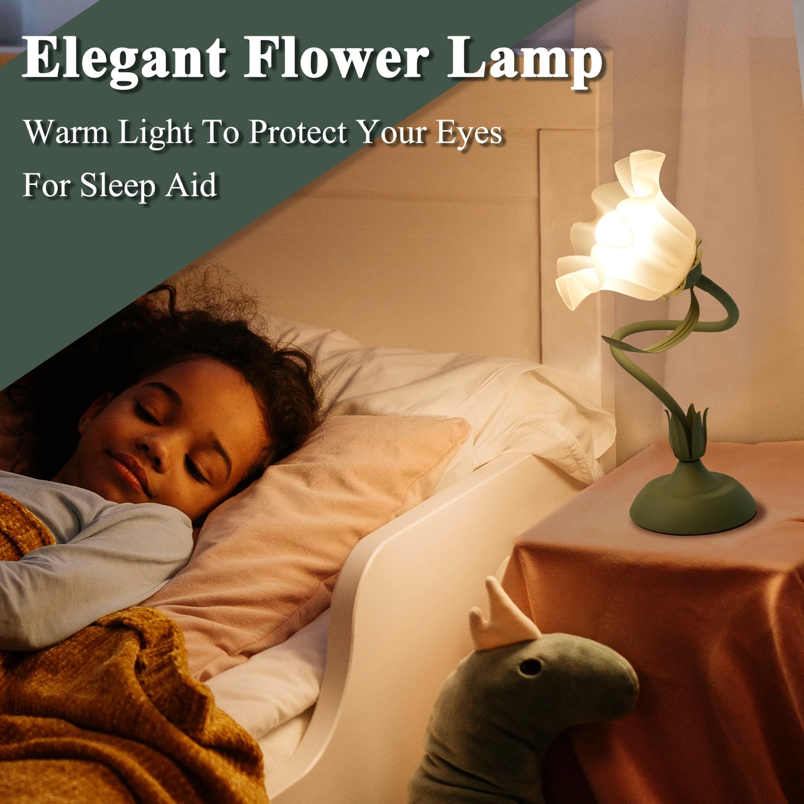 GUIGUZHJ Flower Table Lamp bedside companion for reading and relaxing with soft light.