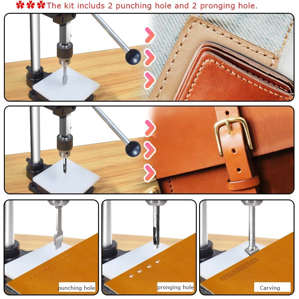 GUILOPOER leather hole puncher black finish detail emphasizing sleek look and durability.