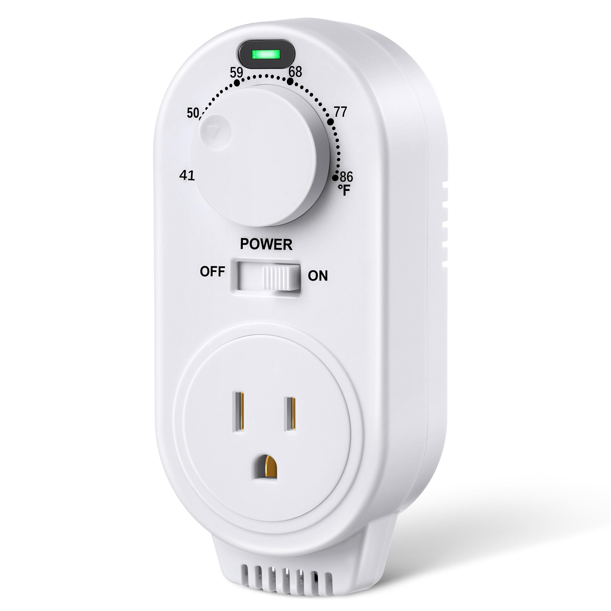 Gulfmew adjustable thermostat dial for easy temperature control.