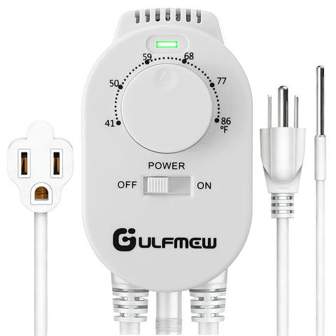 Gulfmew plug-in thermostat panel for precise temperature control in any room