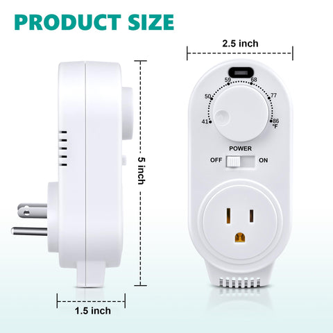 Gulfmew thermostat works with portable heaters and fans.