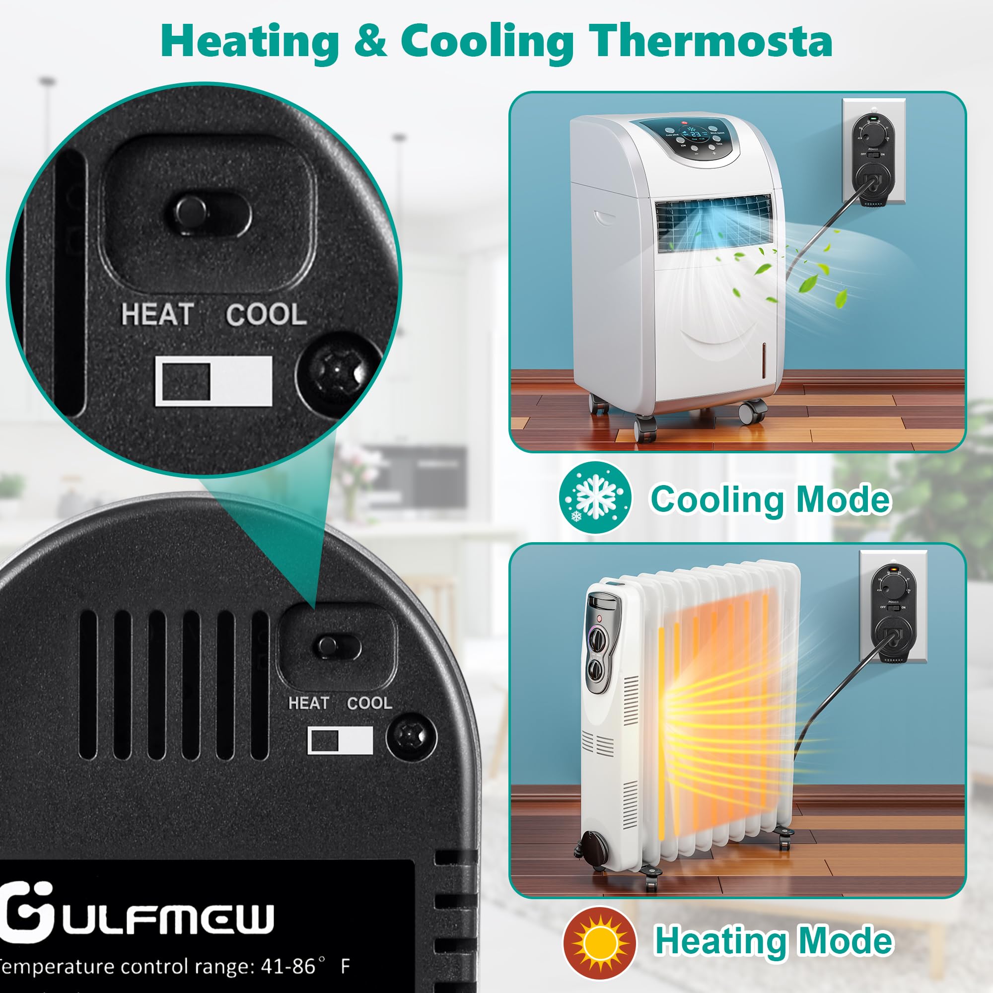 Gulfmew thermostat LED indicator clearly shows power status at a glance.