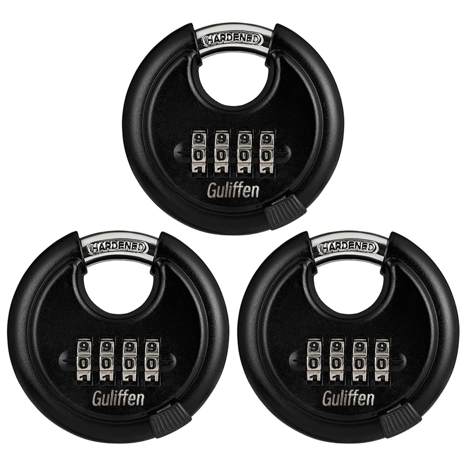 Guliffen outdoor combo lock pack shot highlights weatherproof design for outdoor use.