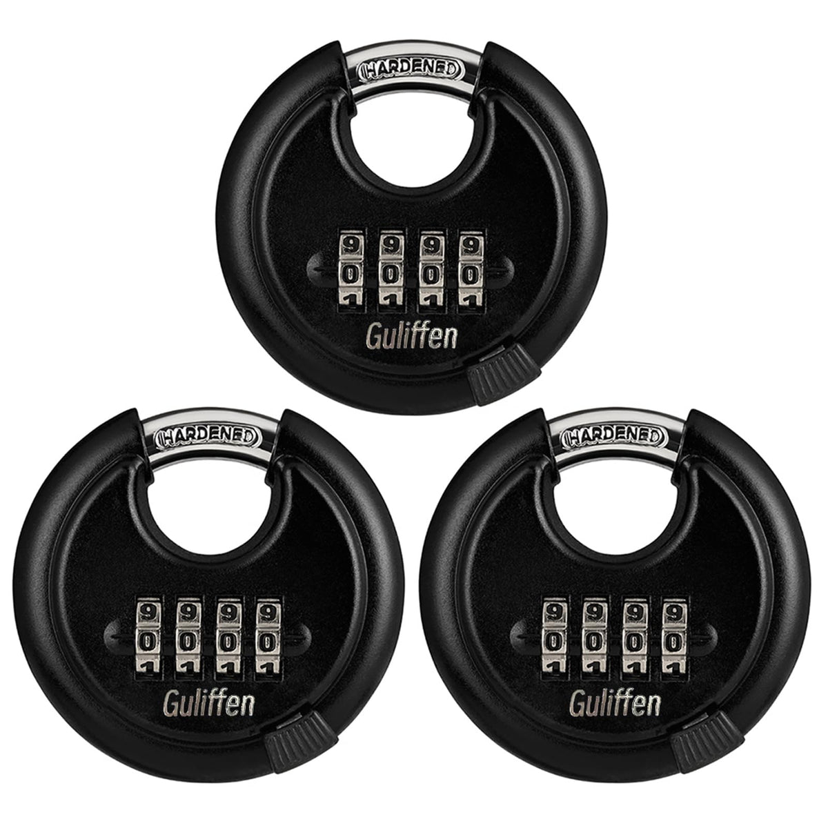 Guliffen outdoor combo lock pack shot highlights weatherproof design for outdoor use.