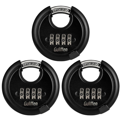 Guliffen outdoor combo lock pack shot highlights weatherproof design for outdoor use.