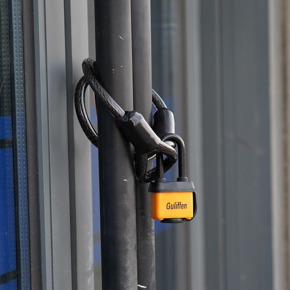 Guliffen padlock mounted on a gate demonstrates shed and garage protection