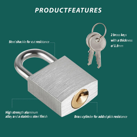 Guliffen shackle length close-up, 9/20 inch, versatile for small items.