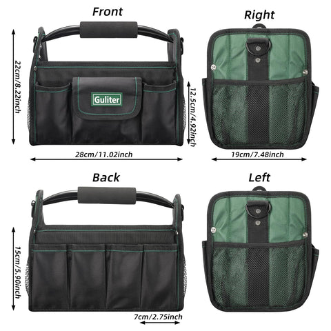 Guliter 21-pocket layout keeps tools organized for electricians, technicians, and hobbyists.