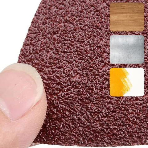 Gulrear 80mm triangle pads attached to an oscillating tool for smooth finishing