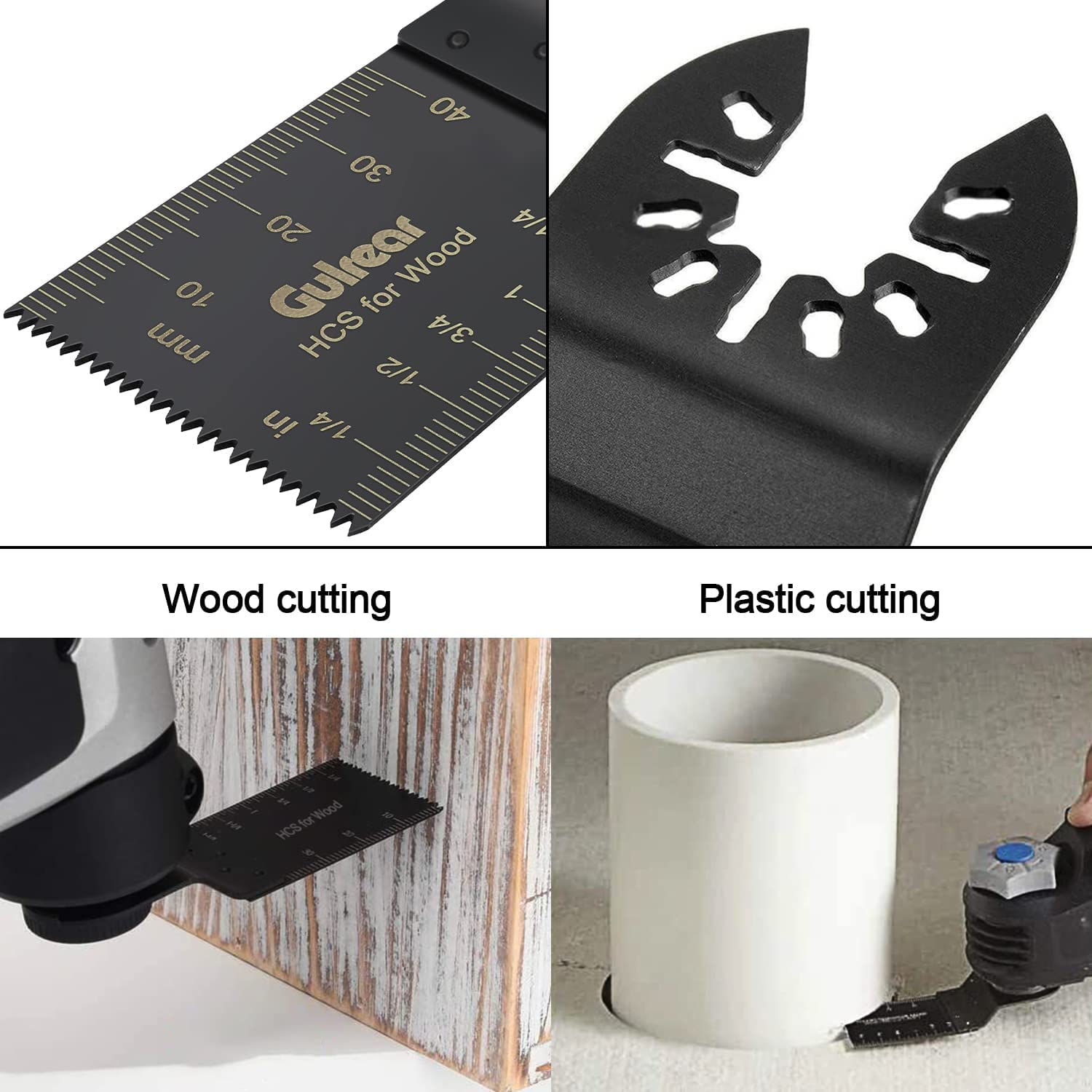 Gulrear blade length markers assist accurate, repeatable cuts.