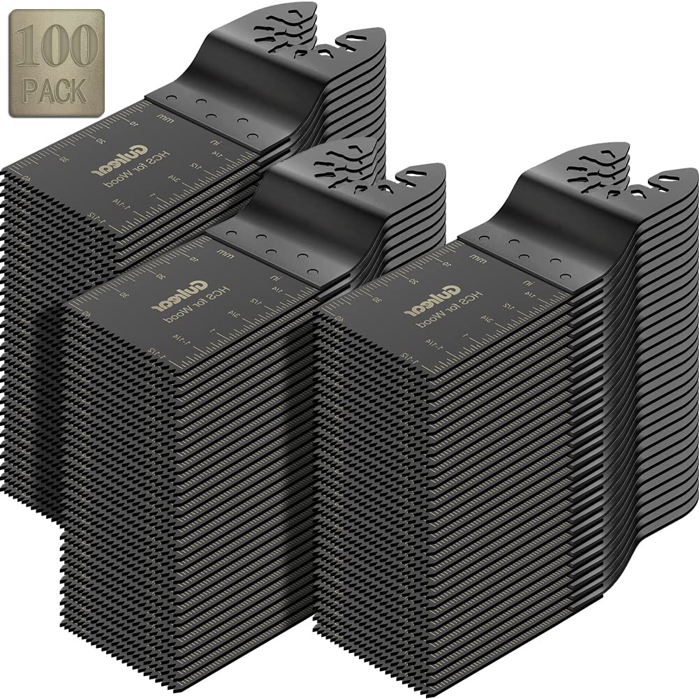 Gulrear universal oscillating blades pack for versatile wood and plastic cuts.