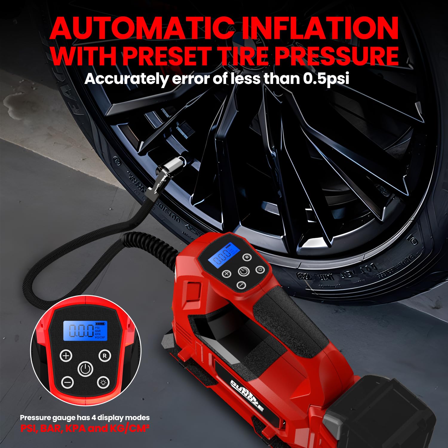 GUNOZE compact design with integrated nozzle and hose storage.