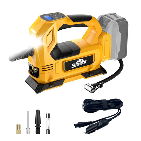 GUNOZE cordless tire inflator with digital display for precise pressure readings