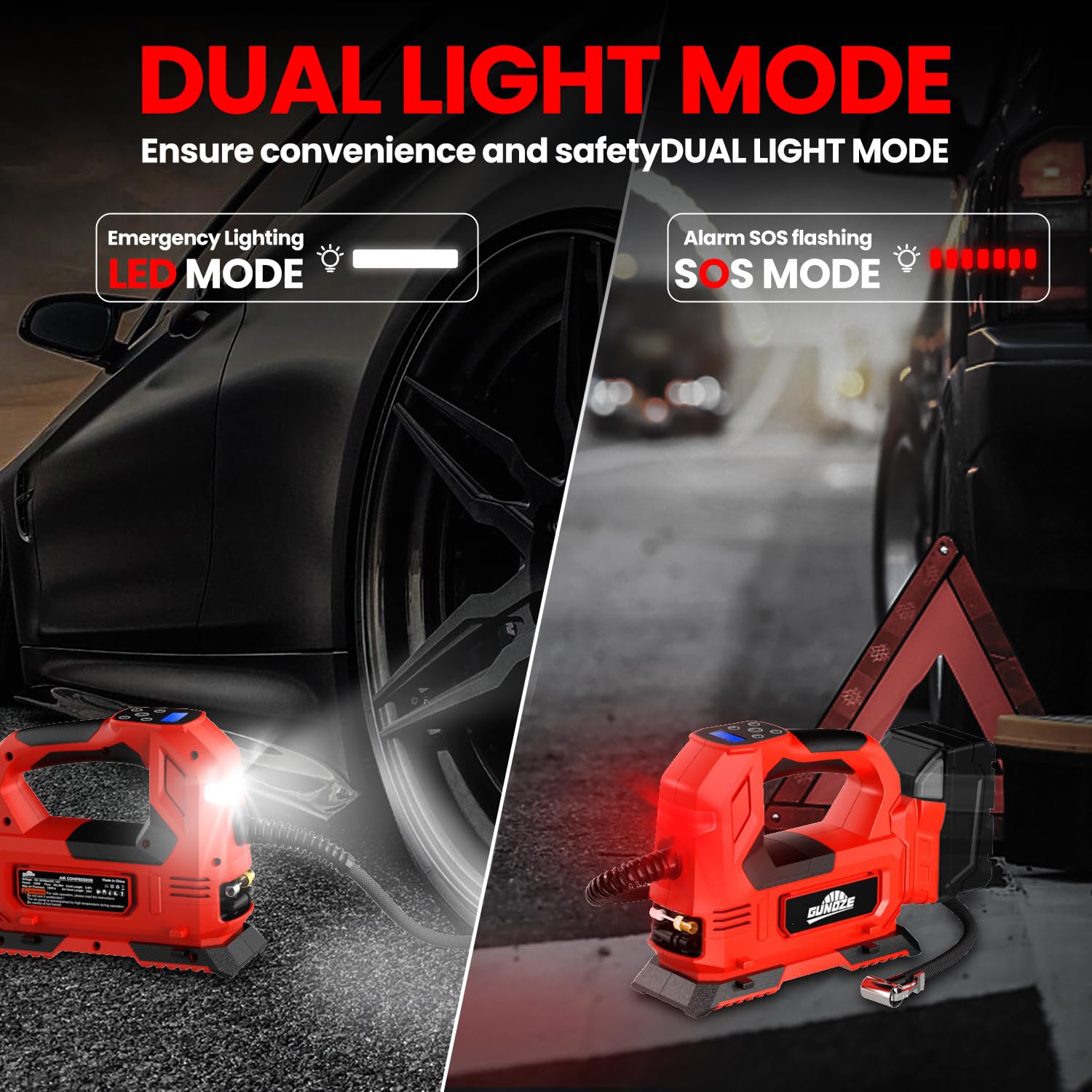 GUNOZE 12V car plug enables on-the-go charging at the road.