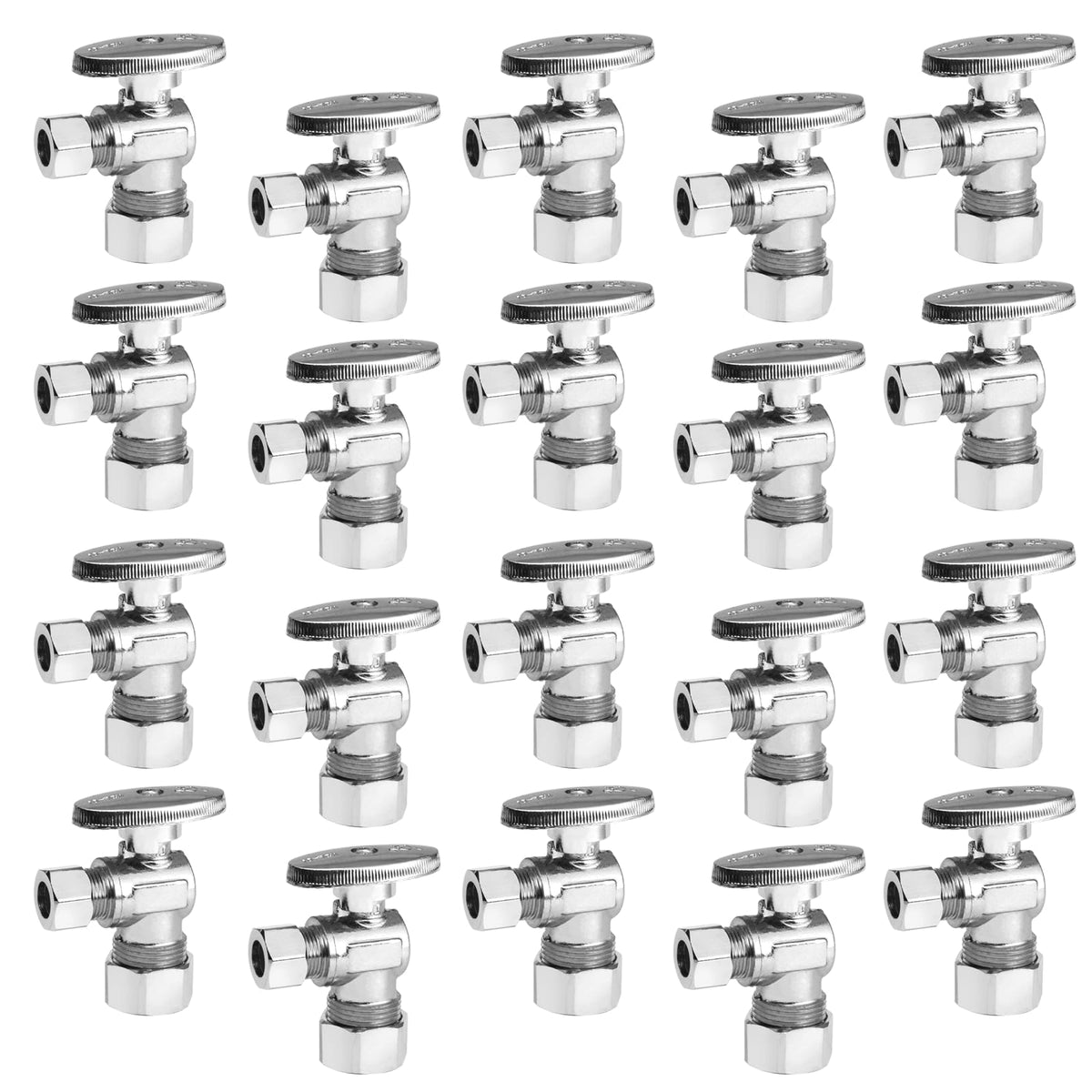 GUOFIS 20-pack angle-stop valve box packaging for easy budgeting.