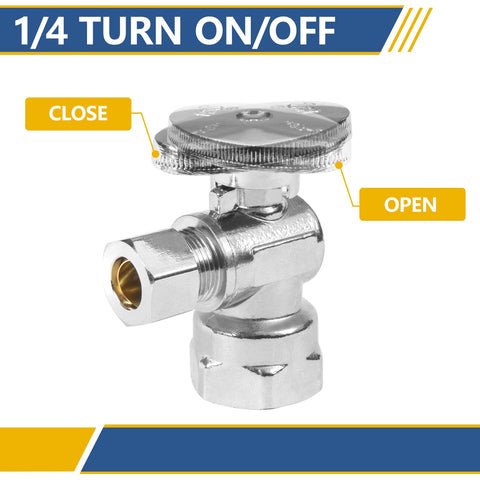 GUOFIS easy-install valve with 1/2" FIP and 3/8" compression outlets.