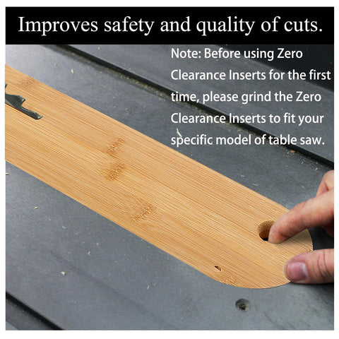 GUOJINJISM zero clearance insert: grind lightly before first use for best dado fit.