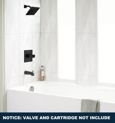 GUOLAIBA Matte black shower trim for 13/14 series enhances any bathroom style.