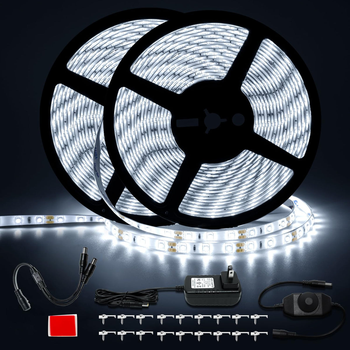 Guotong 50ft waterproof LED strip extended for seamless room lighting and easy customization.