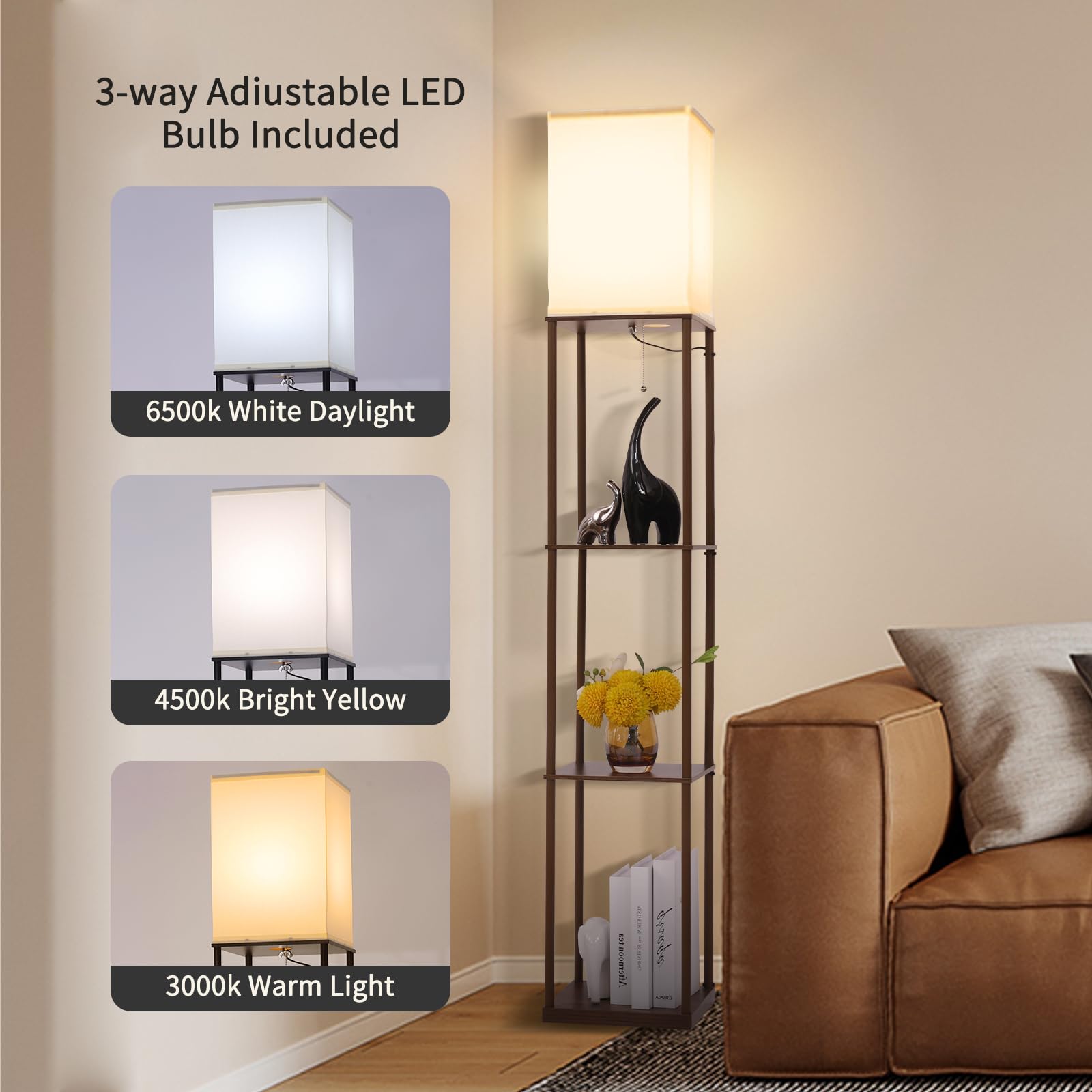 Gupuzm floor lamp shade close-up shows soft fabric texture for gentle lighting.