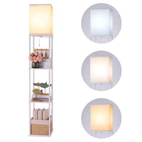 Gupuzm floor lamp with shelf assembly view for quick setup and storage.