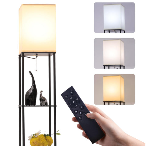 Gupuzm floor lamp with 3-tier shelves for organized storage and display.