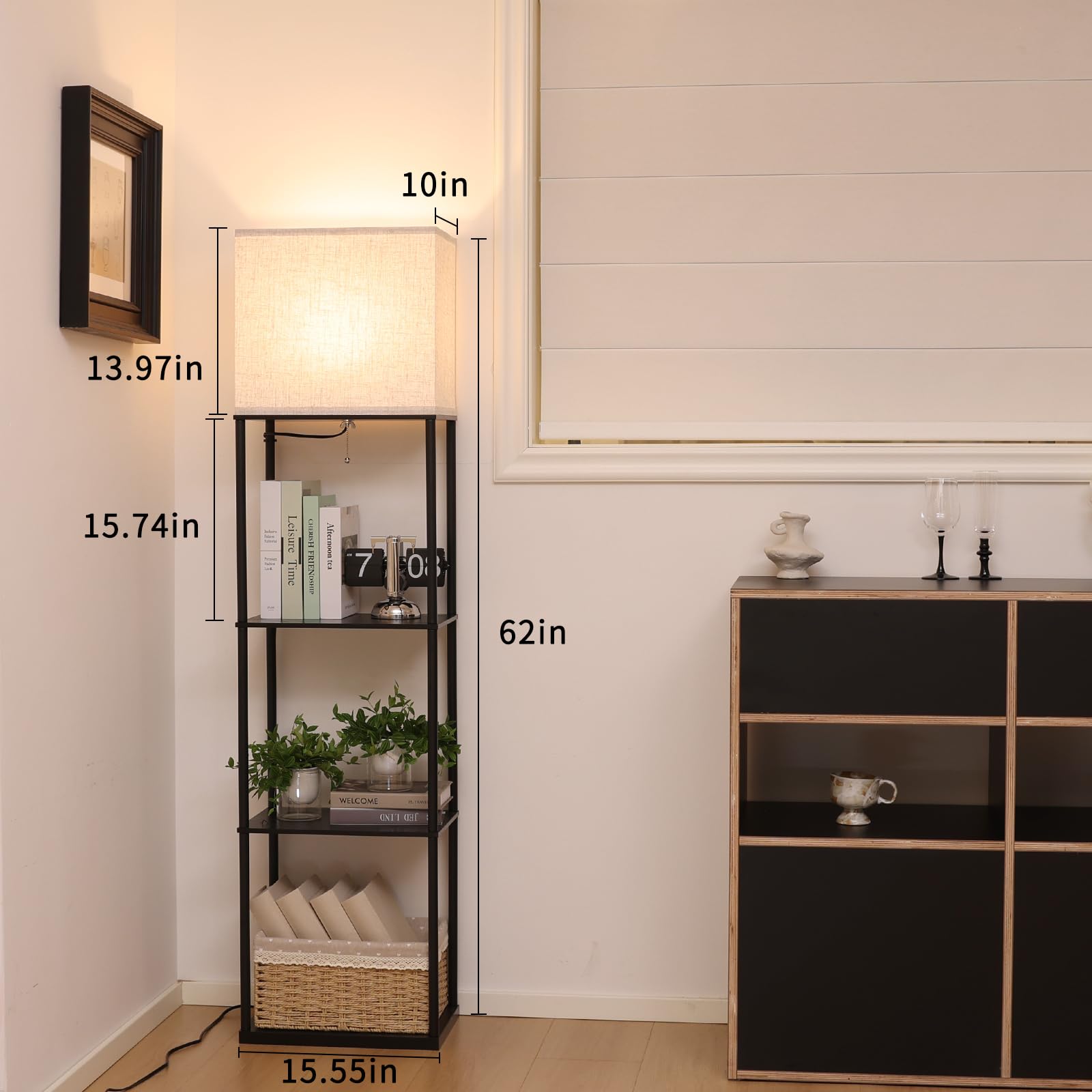 Gupuzm floor lamp with linen shade delivering soft, eye-friendly light