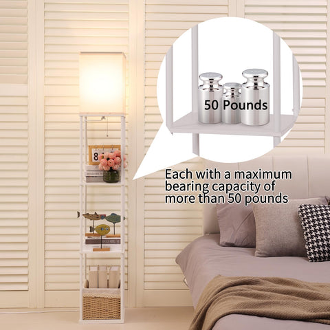 Gupuzm floor lamp storage tiers display photos and decor.
