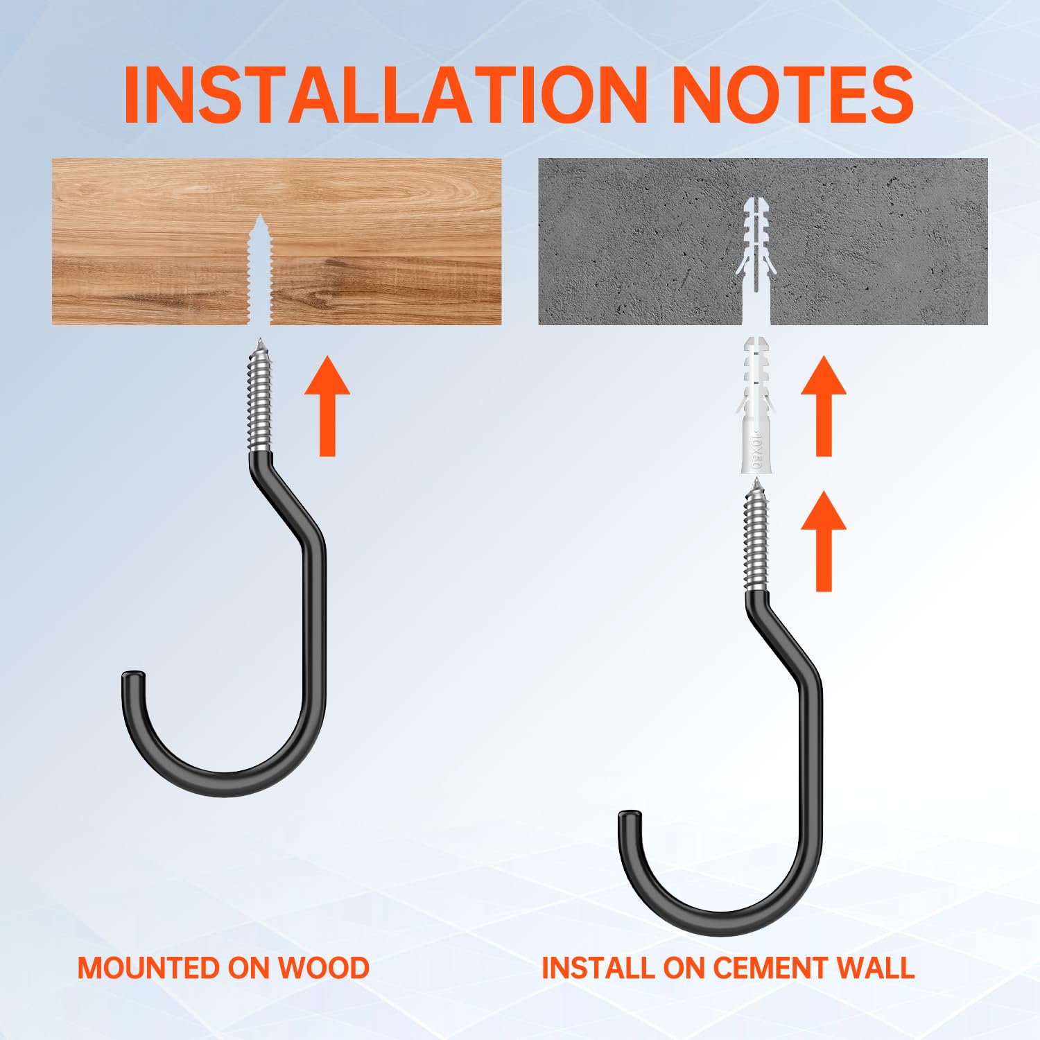 GURADESIGN galvanized carbon steel hook resists rust for lasting garage use.