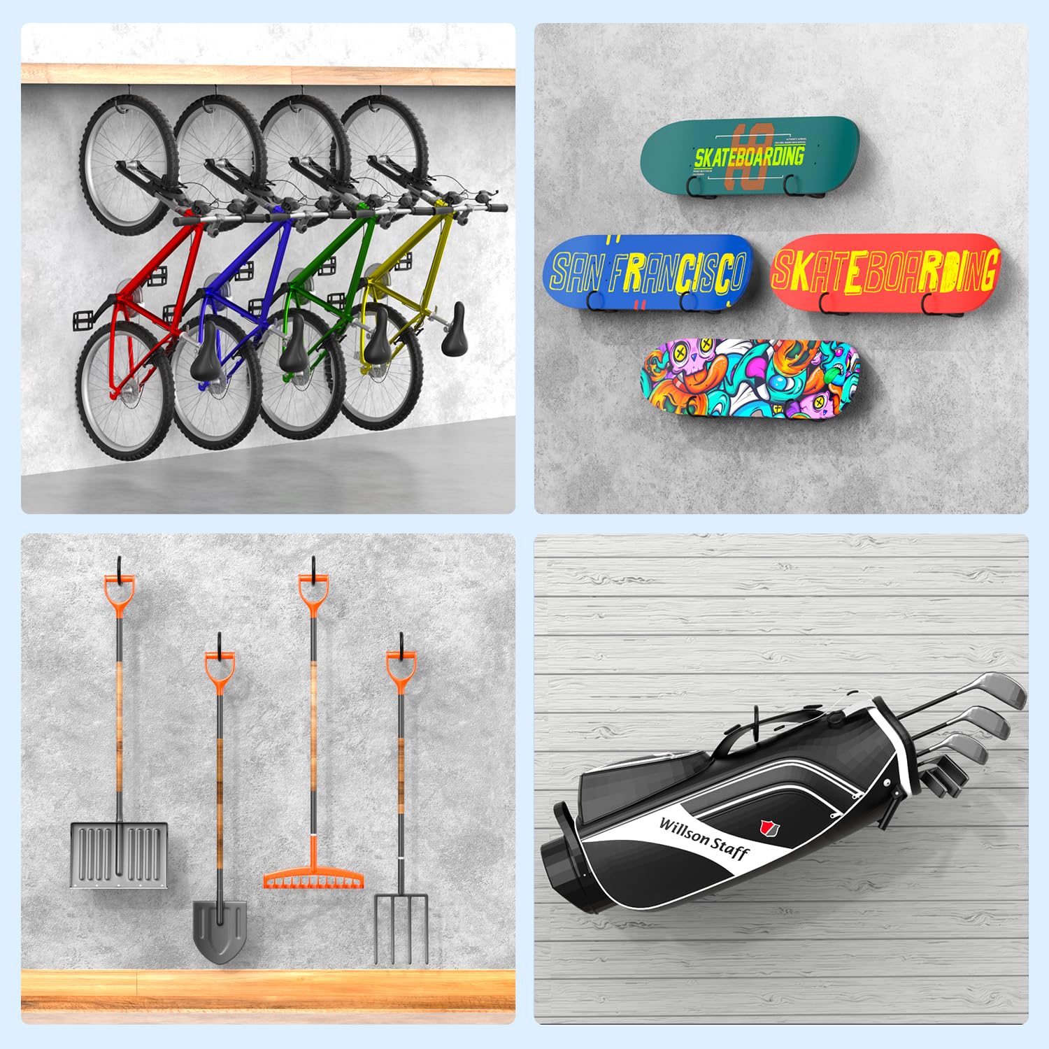 GURADESIGN ideal for garages, homes, and sheds to organize gear.