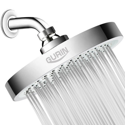 GURIN high-pressure rain shower head delivers spa-like rainfall for revived skin.