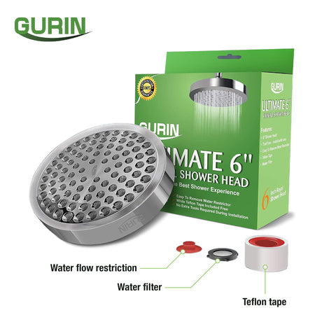 GURIN bathroom setup with rain shower head installed