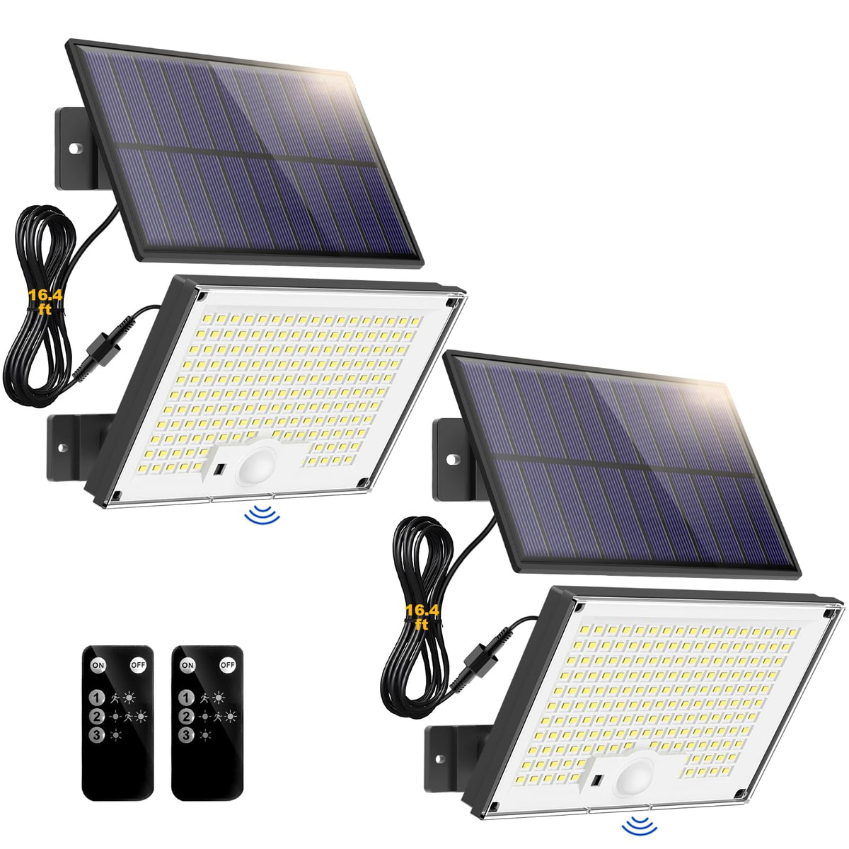 Gusicil 172LED split-design dusk-to-dawn solar light for versatile outdoor setup.