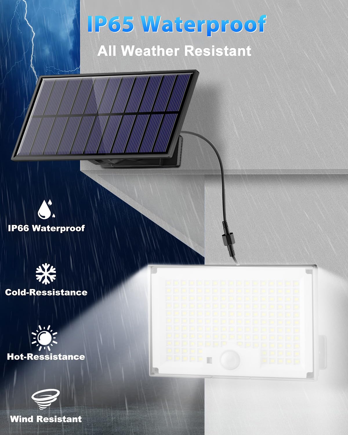 Gusicil 180-degree detection angle covers wide outdoor areas.