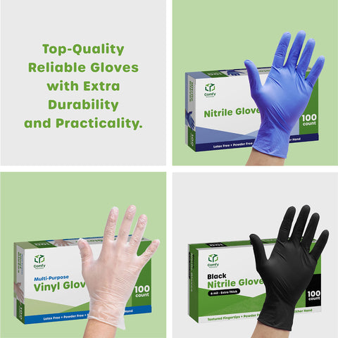 GUSTO boxed packaging with 100 gloves per box for busy workdays.