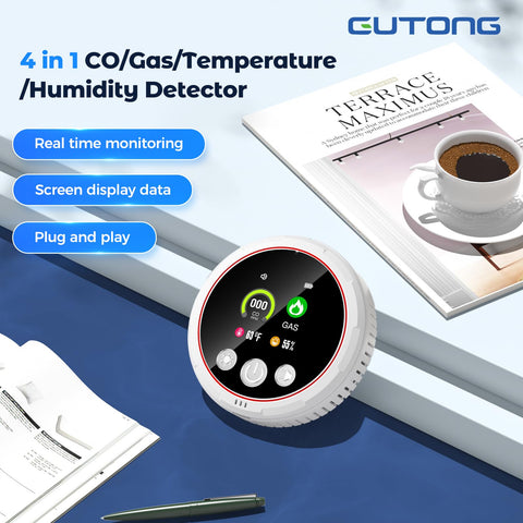 Gutong CO and gas detector alarm with bright indicator for quick danger awareness