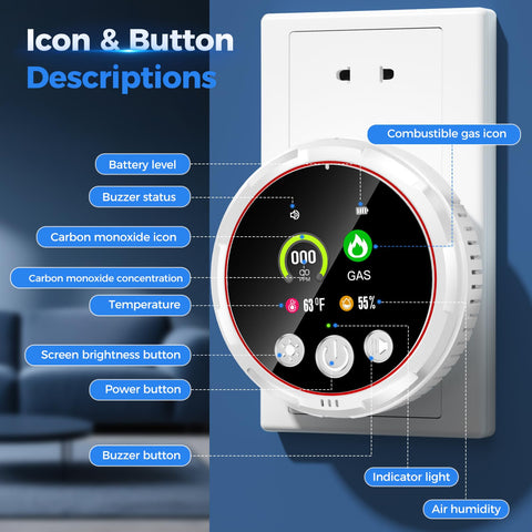 Gutong HD digital display presents temperature and humidity at a glance