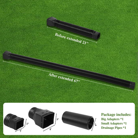 Burial-capable Gutterlix downspout extension design for underground placement