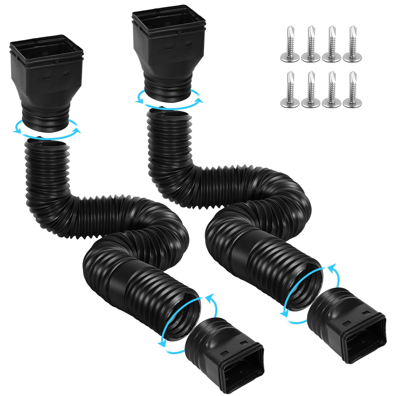 Gutterlix downspout extension extends from 21 to 67 inches for flexible drainage