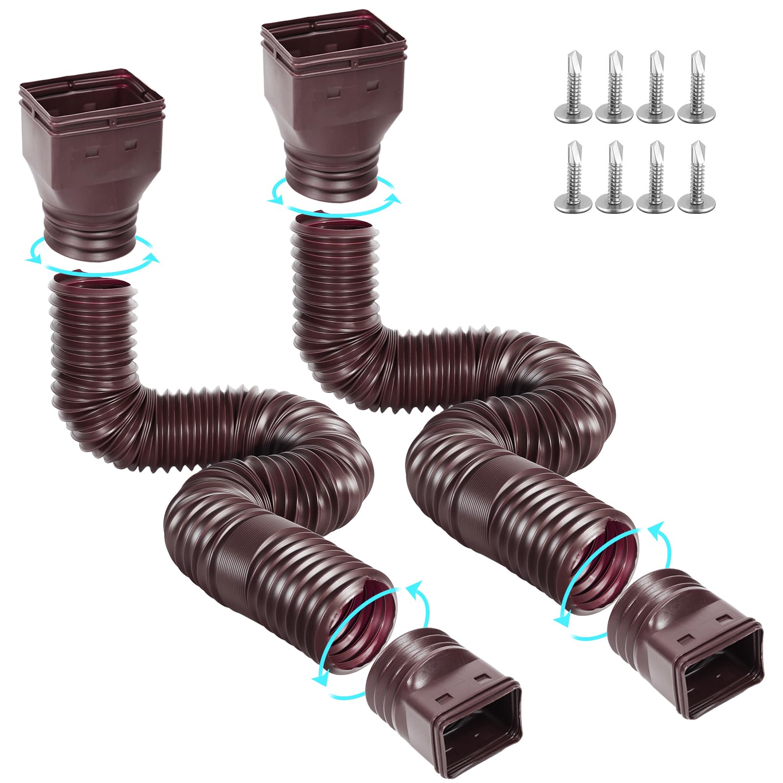 Gutterlix brown downspout extension extended to 67 inches