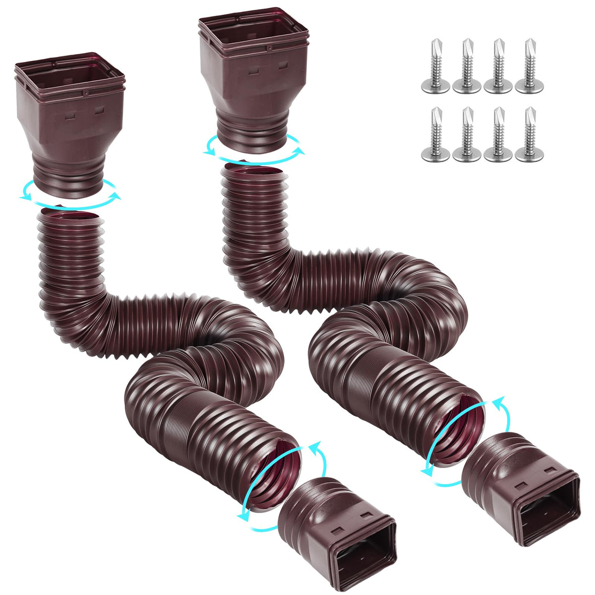 Gutterlix brown downspout extension extended to 67 inches