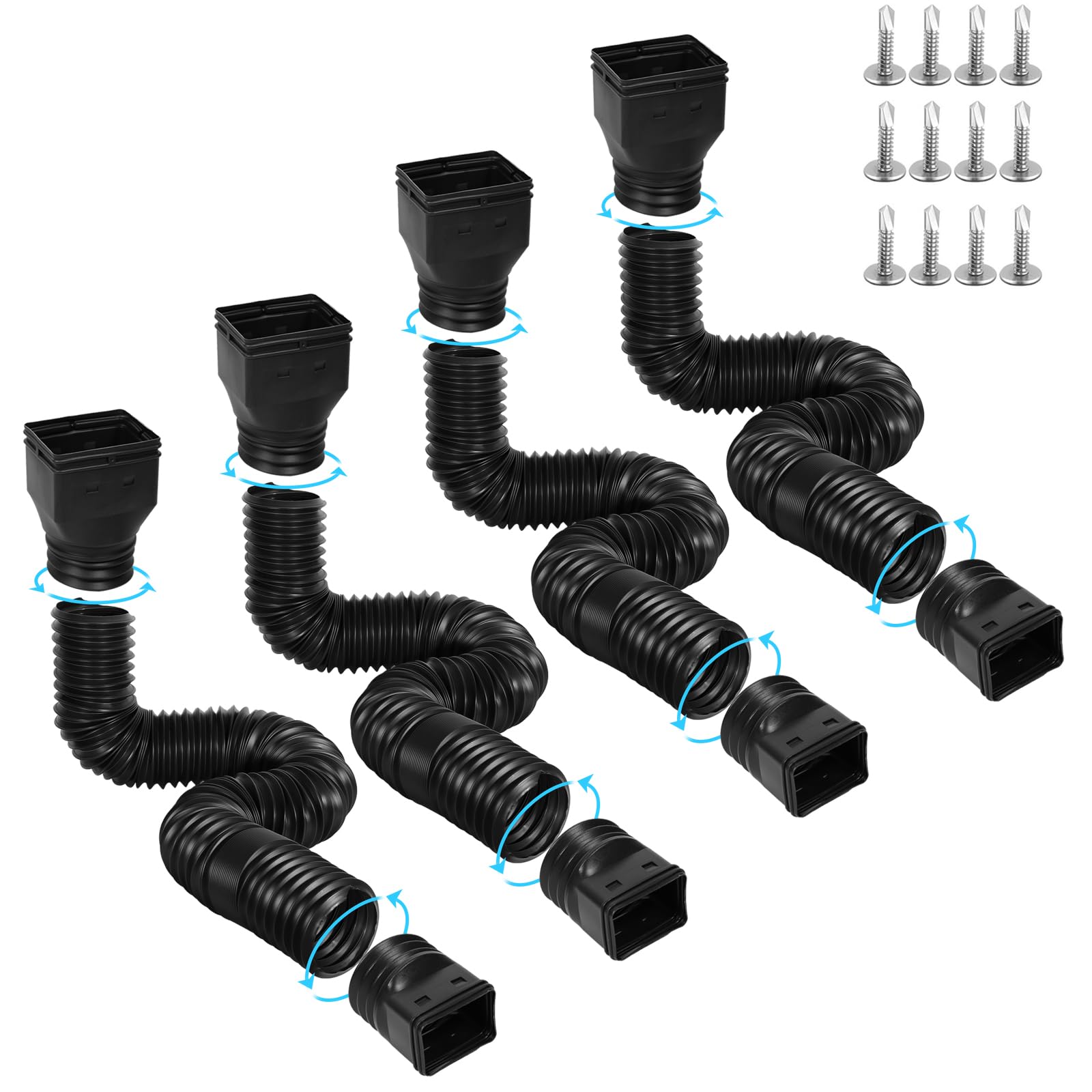 Gutterlix downspout extension extended to 67 inches directs water away from foundations.
