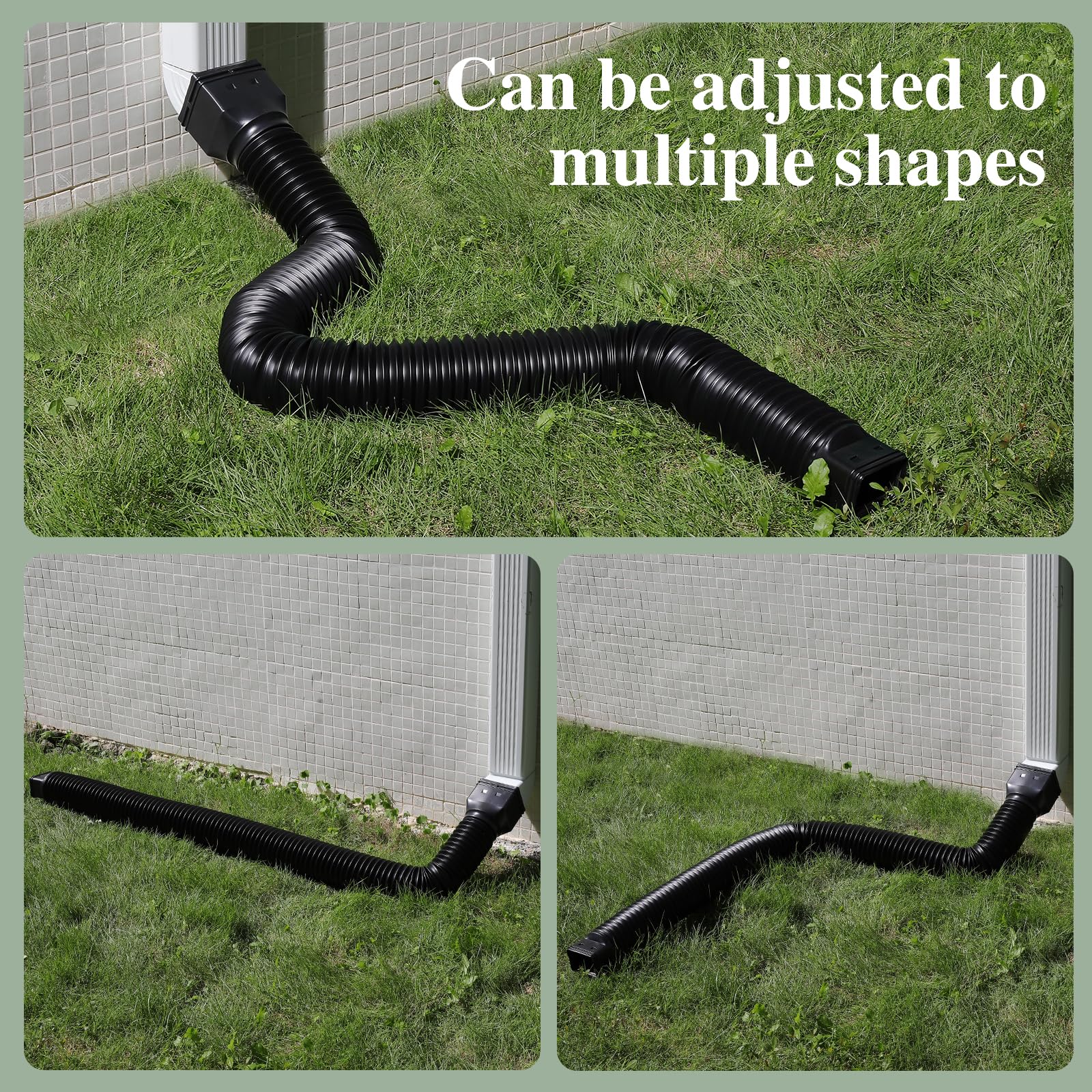 Flexible bend on Gutterlix extension for easy routing around obstacles