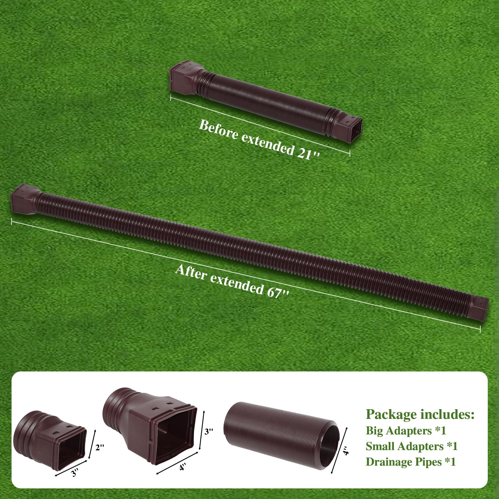 Package includes two extenders, four adapters, and eight screws