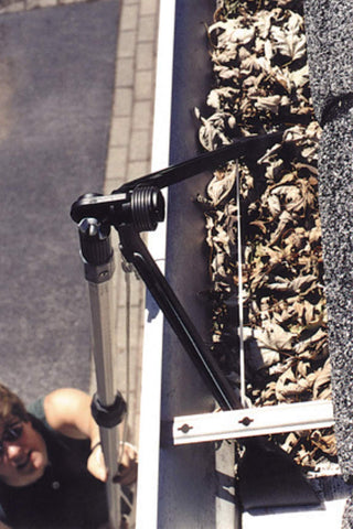 Gutter Sense Gutter Cleaning Tool 14-wide grasp broadens gutter reach.