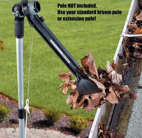 Gutter Sense Gutter Cleaning Tool tong spread enables wide-grasp gutter edge cleaning.