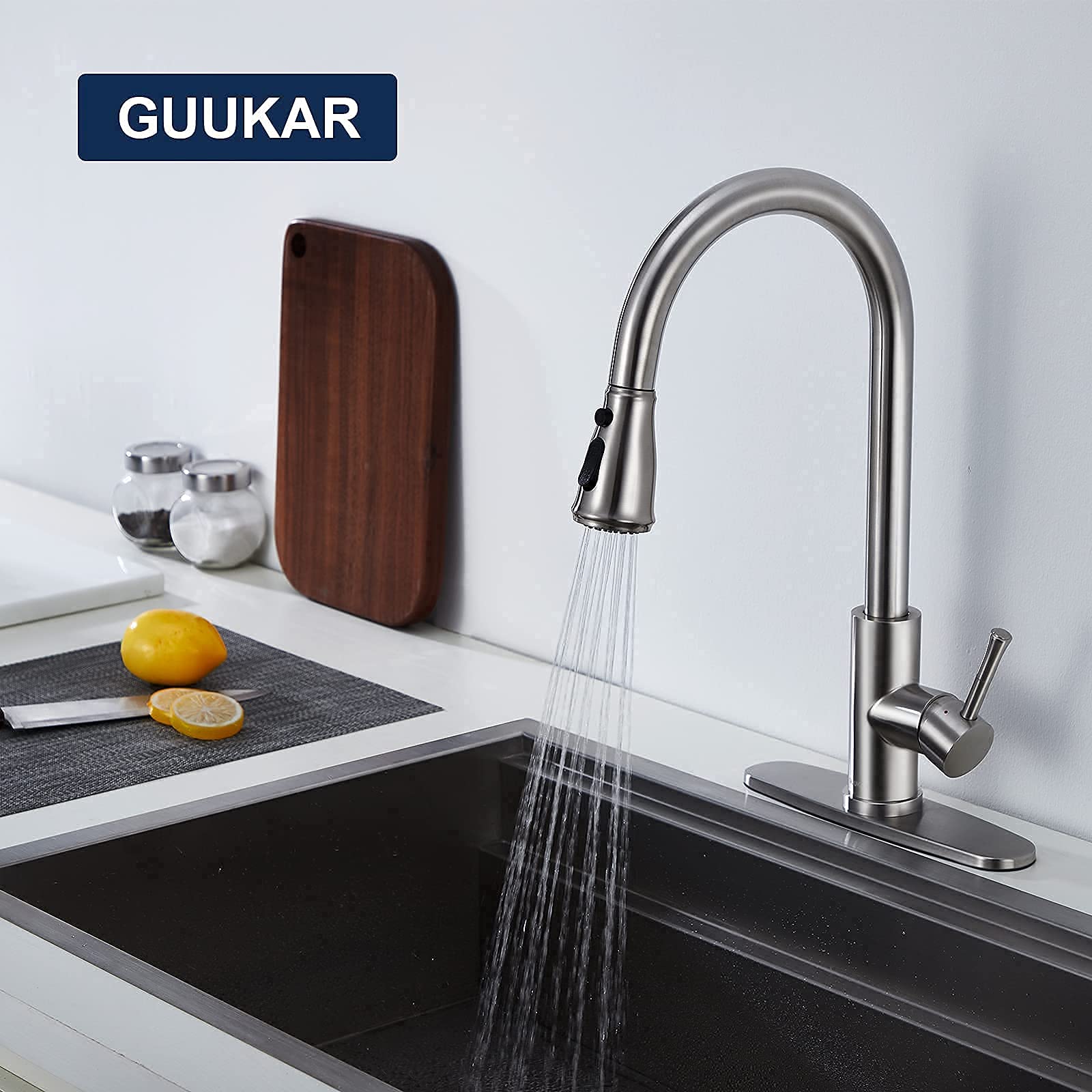 GUUKAR brushed nickel finish maintained with a soft cloth